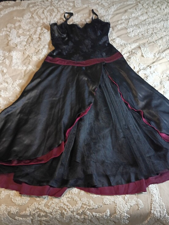 Lip Service Dresses & Skirts - Vintage Lip Service Helena Gothic Goth Black and Burgundy Dress L